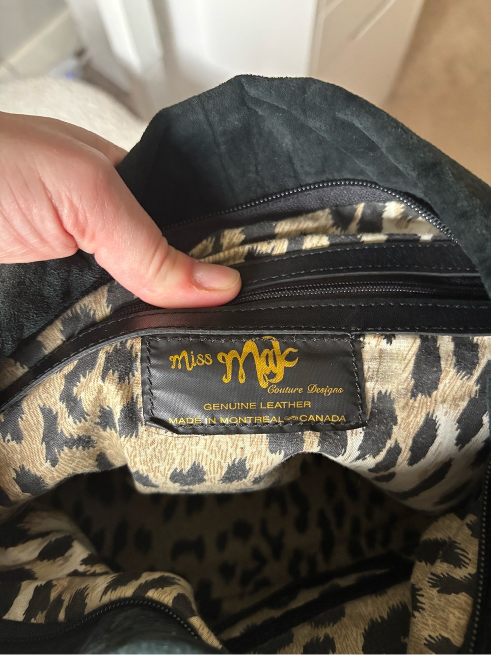 Miss Mak Vintage Black Genuine Leather Hobo Bag Montreal Y2K - Picture 7 of 7
